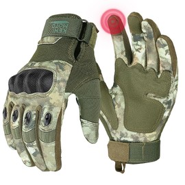 KEMIMOTO Camo Tactical Gloves for Men, Touchscreen Motorcycle Gloves with Hard Shell & Palm Padding for Sports Motorcycle Tactical Airsoft Paintball Hunting Hiking Camping Climbing (Camo,Medium)