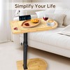 SEHAUSEU C Shaped End Table for Couch,360° Swivel Height Adjustable