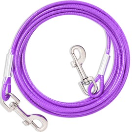 Tie Out Leads for Dogs, 3/6/9/15 m, Tie Out Cables for Dogs, Yard Lead for Medium to Large Dogs (Purple, 15 m)