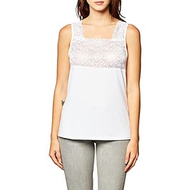 Cinema Etoile Women's Square Neck Cami,White,Medium