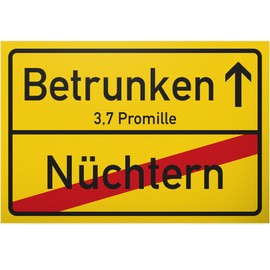 Thank you. Drunken (Nüchtern), plastic sign with saying, funny gift for him, gift idea, birthday gift men/boys, party decoration accessory, joke item JGA - accessory photo box