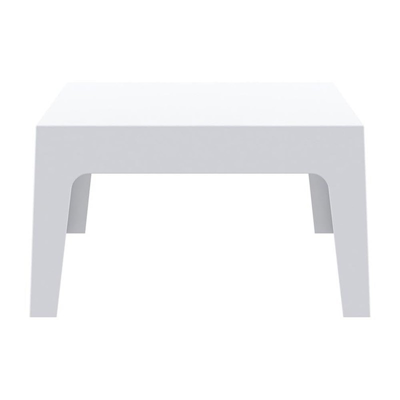 Compamia Box Resin Patio Coffee Table in White, Commercial Grade