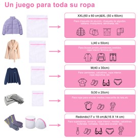 Bolsas de Lavandería,7 Pcs Bolsas de Malla de Lavandería para Delicados,Bolsa de Lavandería de Viaje,Bolsas de Lavado de Ropa Adecuada para Clasificación de Ropa y Lavado,Blusa,Ropa Interior,Vestidos
