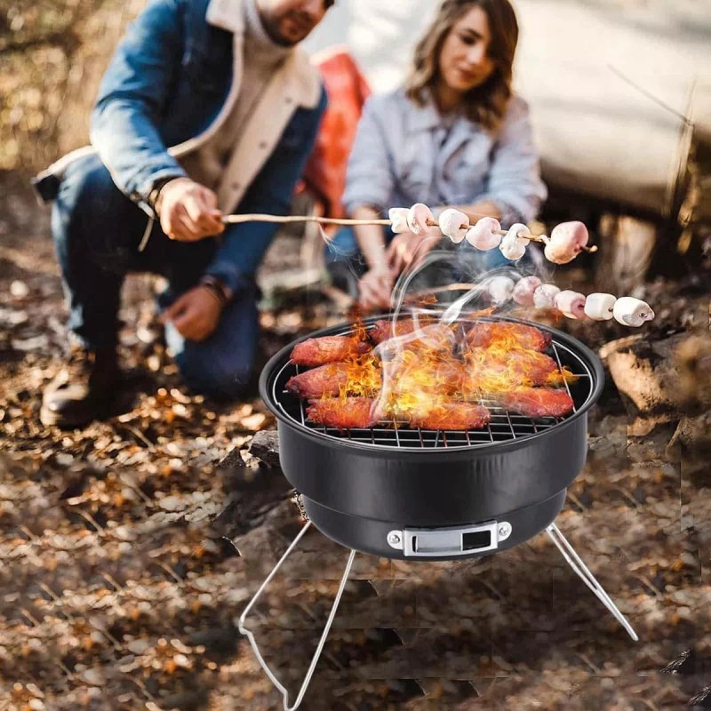 Plasticocina Mini Parrilla Carbón Portátil Plegable Acero Inoxidable