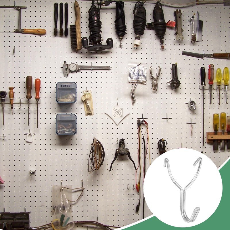 sourcing map 10Pcs Pegboard Hooks, Stainless Steel 1.4 Inch Spacing