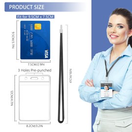 FZENeast Pack of 50 ID Card Holders with Strap – Lanyard – Card Holder – ID Card Holder