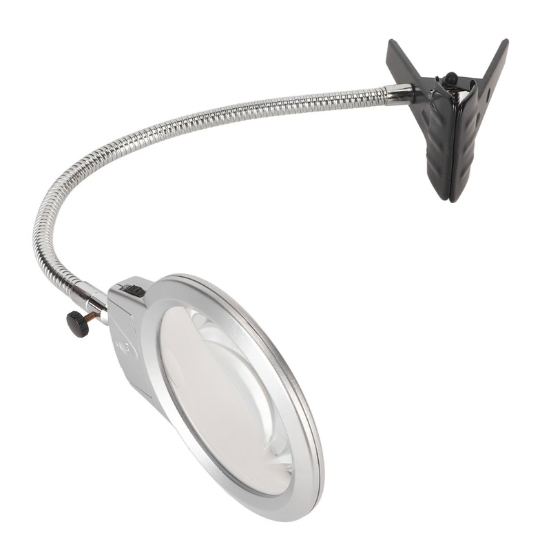 Clamp Magnifying Glass 2X and 6X Dual Lens Flexible Hose