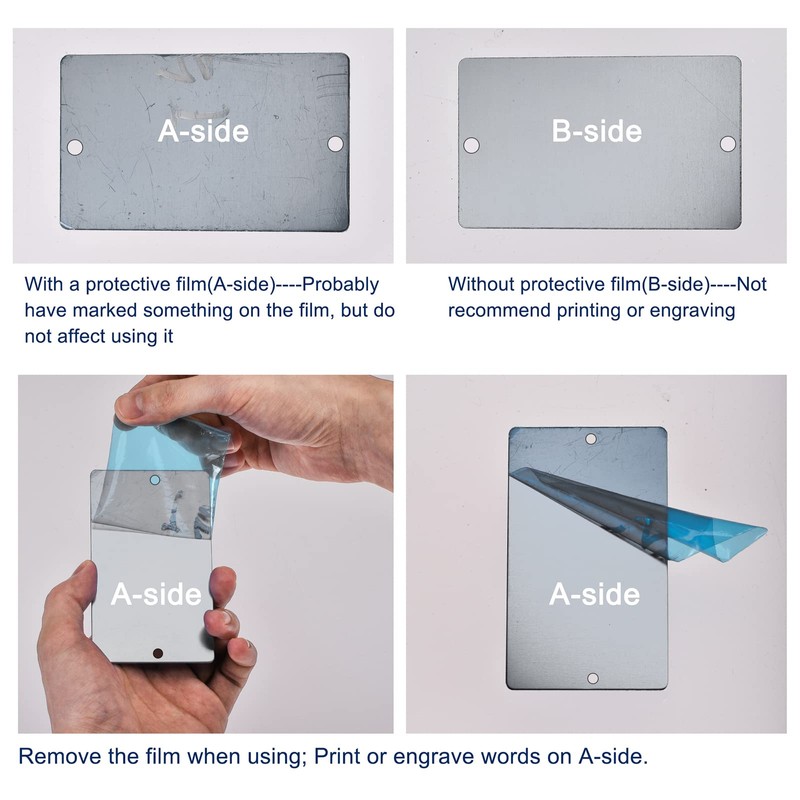 sourcing map Blank Metal Card, 2" x 0.9" Brushed 201
