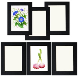 6x8 inch Stick-On Collage Picture Frames Set of 6,Photo Frame Collage for Wall Decor,No Nails Needed,Wall Mounting Display for Photos,Gallery Decor for Home Office Living Room Exhibition Wedding,Black