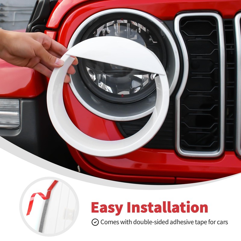 Linksip Angry Eye Headlight Covers Compatible with 2024 2025+ Jeep