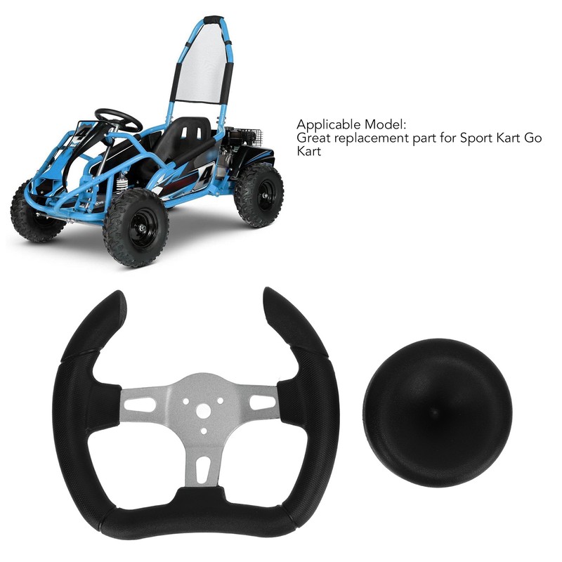 277mm Racing Steering Wheel with 135mm Adapter Black PU Universal