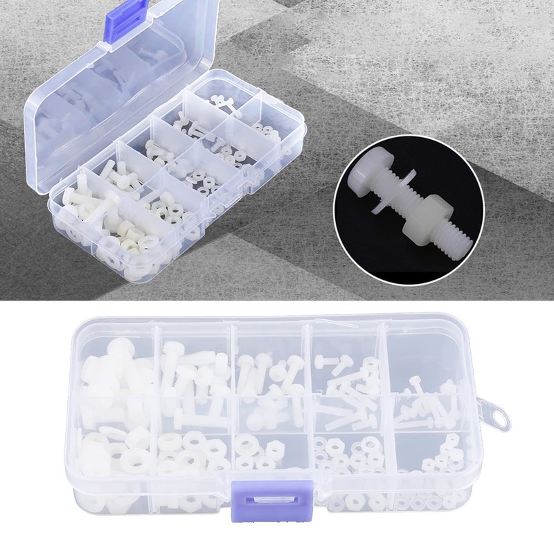 Jiawu 150pcs Durable -Resistant Screws Bolts Nuts Washers Assortment Kit