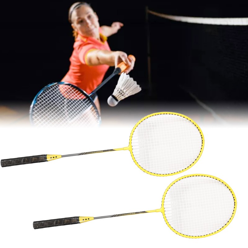 Badminton Rackets Iron Alloy Lightweight Badminton Racquets with 3 Balls