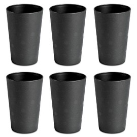 Hausfelder Drinking Cups Set of 6, Unbreakable Reusable Camping and Children's Cups, Plastic Cups 275 ml (Pack of 6, Anthracite)