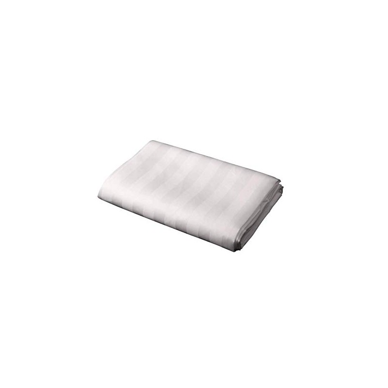 White Satin Stripe Shower Curtain Polyester Fabric - VARIOUS SIZES
