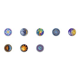 SET OF 8 KNOBS - Celestial Stars Moon Sun Cloud - DECORATIVE Glossy CERAMIC Cupboard Cabinet PULLS Dresser Drawer KNOBS