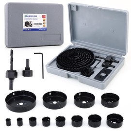 Hole Saw Set with 3/4" to 5" (19mm-127mm), 19PCS Hole Saw Kit for Saw Blades, Mandrels, Drill Bits, Installation Plate, Hex Key, Ideal for Soft Wood, Plastic, PVC Board, Drywall with Storage Case