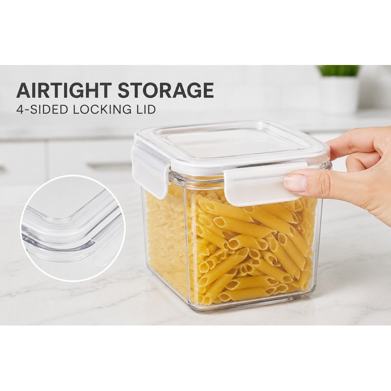 12PCS Food Storage Containers with Lids - Plastic Kitchen Pantry