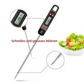 CGZZ Fleischthermometer, Küchenthermometer, sofortige Ablesung von 5 Sekunden mit °C / °F Taste für Küche, digitales Kochthermometer, Grillthermometer etc.