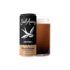 Sail Away Coffee Co. | Horchata Nitro Cold Brew Coffee | Low Sugar, Gluten Free & Non-Dairy | Organic | Draft Nitrogen Pour, Clean Energy, Low Acidity | 11.5oz (12 pack)