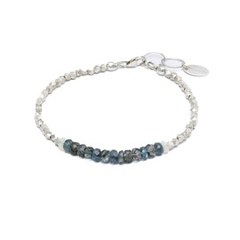 Aquamarine Gemstone Sterling Silver Wrap Bracelet- October Birthstone Women's Jewelry-Gift Idea-Holiday (Aquamarine)