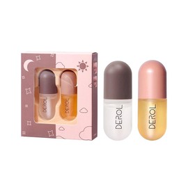 Lip Plumper, Natural Lip Plumper and Lip Care Serum Set Lip Enhancer Lip Gloss Day & Night Care for Fuller Softer Lips, Hydrated Beauty Lips, Increased Elasticity Lip