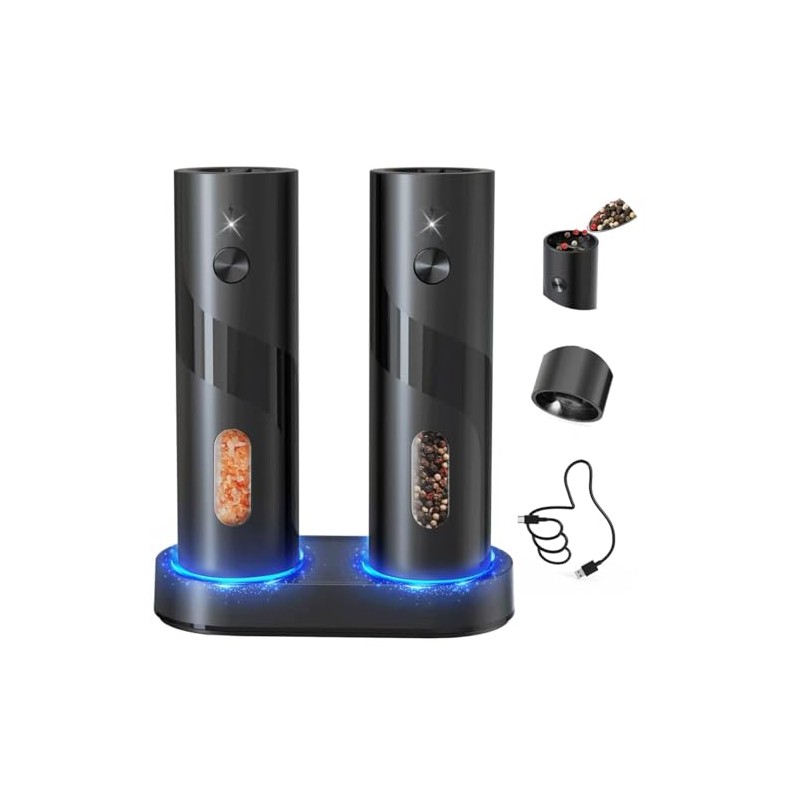 CIRCLE JOY Electric Rechargeable Salt and Pepper Grinder Set