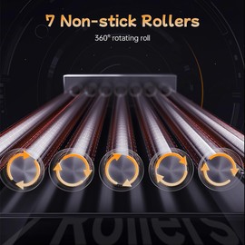 Leconchef Hot dog roller machine Commercial Grade Stainless Steel Electric 24 Hot Dog 7 Roller Grill Cooker Machine with Detachable Glass Cover、Dust cover and LED Lights, 1200-Watts