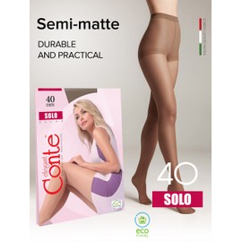 Conte Tights Classic Comfort Sheer Pantyhose Solo 40 Den, Shade, X-Large