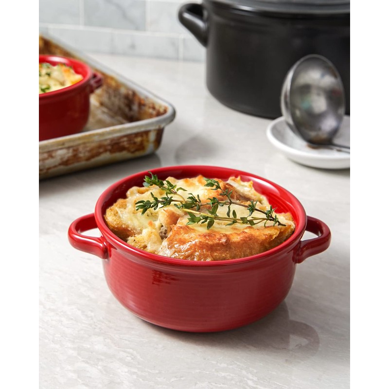 LE TAUCI Soup Bowls with Handles, Ceramic French Onion Soup
