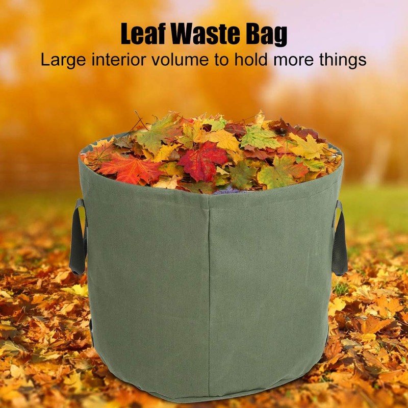 Portable Waterproof Reusable Canvas Garden Leaf Waste Bag, Garden Lawn