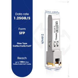 Timaxk 1000BASE-T SFP to RJ45 Ethernet Module,1.25G Gigabit SFP-T Transceiver up to 100m Over Cat 5 Cable, Compatible with Cisco, Ubiquiti, Mikrotik, D-Link, Netgear, Qnap, Linksys and More