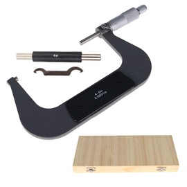 Timunr 4-5 Inch Outside Micrometer 0.0001 Inch Accuracy Measuring Tool with Equipped Box Measurement Work Tool