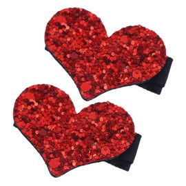 Mikinona 2pcs Glittery Heart Hair Clips Elegant Sparkly Hair Pins for Girls Versatile and Easy to Use for Special Events