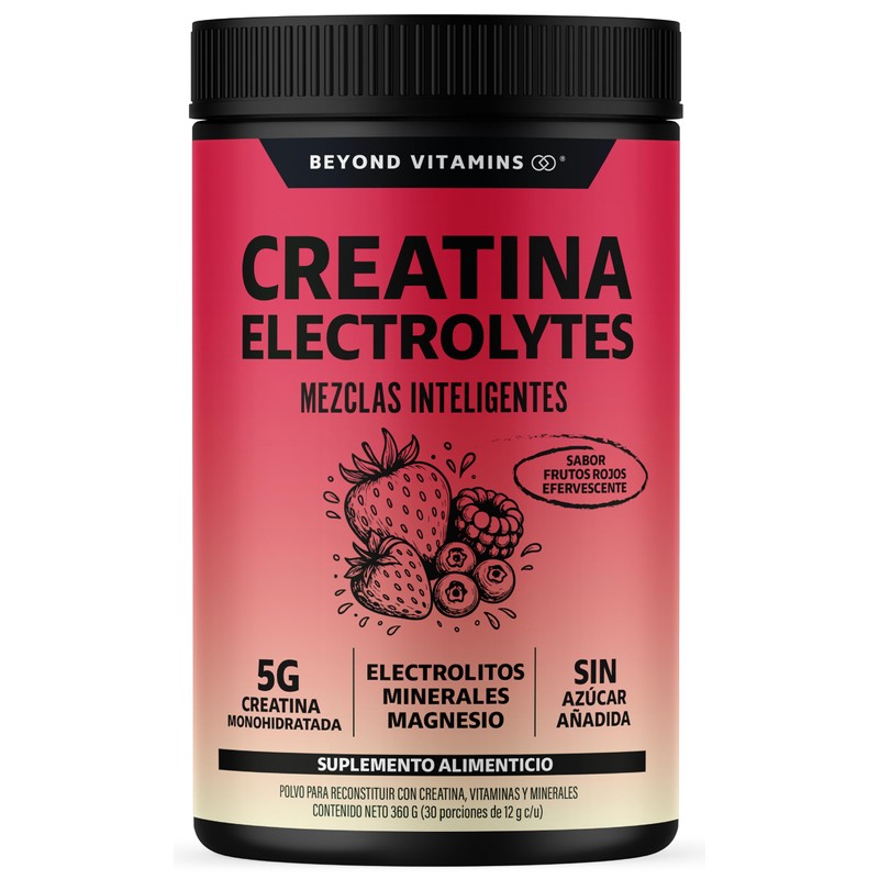 BEYOND VITAMINS Creatina Monohidratada con Electrolitos y Ciclodextrina para Mejor