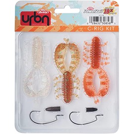 Berkley URBN C Rig Kit - Pack of 3 Rubber Baits Specifically Selected by Berkley's Street Fishing Experts, Carolina Rig, Ideal for Catching Bass, Pike and Walleye, Includes Hooks and Weights