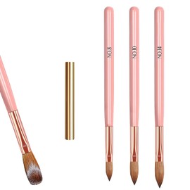 3 Pcs Acrylic Nail Brush Set for Acrylic Powder, Nail Art Brushes for Professional Use, Precision Detailing Brushes for Manicure & Pedicure, Durable & Easy to Clean