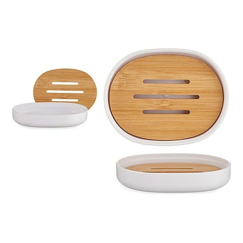 Soap dish White Bamboo Polypropylene