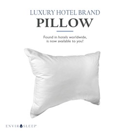 Envirosleep Dream Surrender Firm Support Pillows - Hypoallergenic Polyester Filled Cotton Shell Pillow Set, Standard Size 2 Pillow Set for Hotel or Home Use, by Manchester Mills