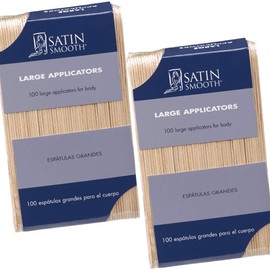 Satin Smooth Large Wax Sticks for Hair Removal – Wax Applicator Sticks, Wooden Waxing Stick Spatulas For Arms, Legs, & Body Hair Waxing, 100 ct, 2 Pack