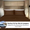 Shreem Linen Microfiber RV Sheet Sets, 60x80 Camper Queen, Chocolate