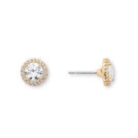 Rocksbox Kate Studs - Gold Studs with Cubic Zirconia Pave - 18k Gold Plating - Premium Quality Jewelry - 9.1mm