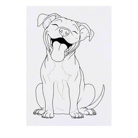 'Happy Pit Bull Terrier' Temporary Tattoo - Water Resistant, Skin-Safe, Non-Toxic Transfer (TO00084471)