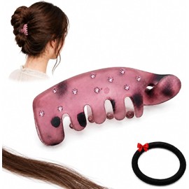 Non-slip Banana Hair Clip, Small Mini Clips for Thin Fine Hair, Shark Teeth Ponytail Holder, Lightweight Resin Claw Barrettes for Women, Buns Half Up Daily Styling (Style G)