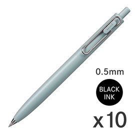 Mitsubishi Pencil UMNSF05F.6 Gel Ink Ballpoint Pen, Uni-Ball One F, 0.5 mm (0.5 mm), Leaf Drops (F) (Green) [Bulk Purchase Set of 10]