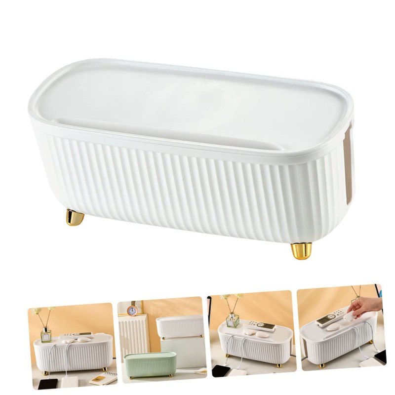 OSALADI Cable Management Box with Lid Stylish Storage for Cords