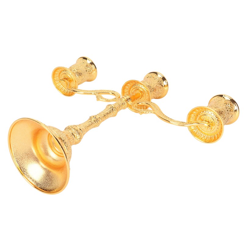 3 Arms Alloy Candelabra Vintage Style Elegant Candlestick Holder for