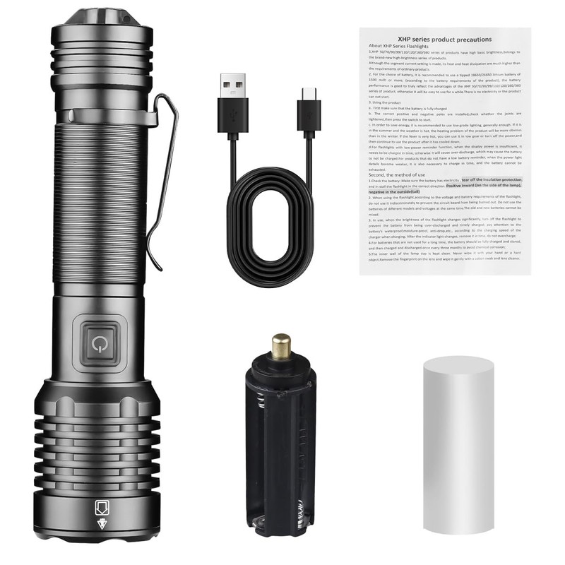 NAKCNM Rechargeable Flashlight High Lumens 2000, 5 Modes Small Powerful