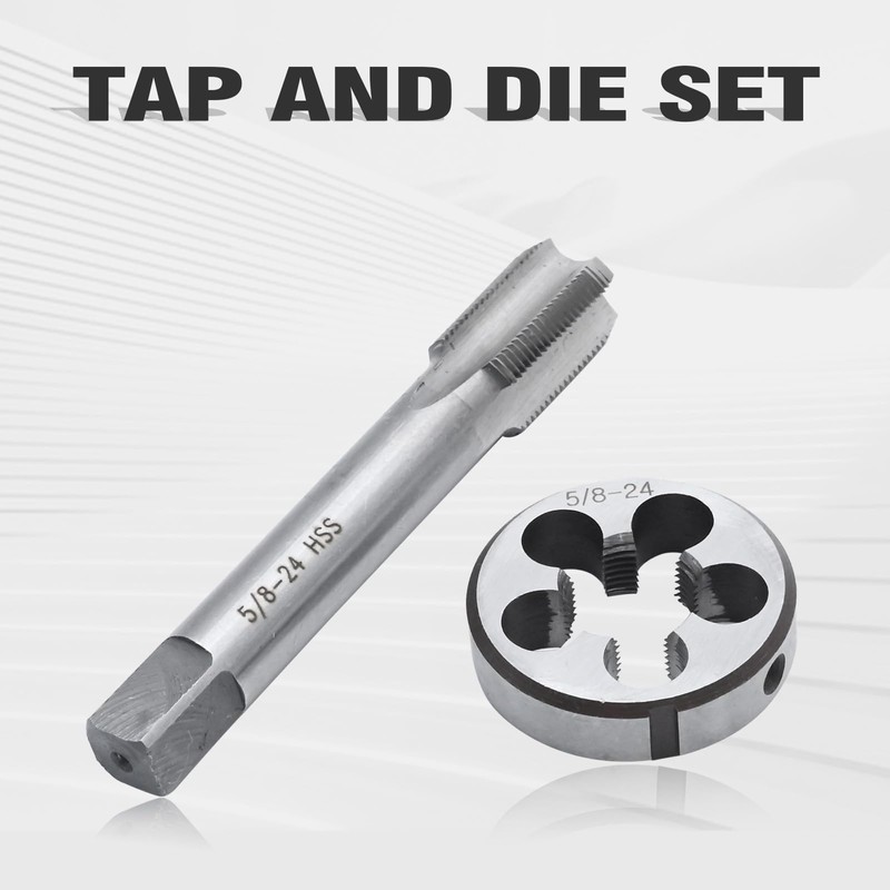 Aynaxcol 5/8"-24 UNEF HSS Tap and Die Set Machine Thread