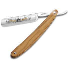 Solingen Razor 5/8 Inch with Real Wooden Handle Olive Wood Made in Germany Premium Razor Extra Sharp Ground Razor Blades for Optimal Beard Care for a Thorough Wet Shave
